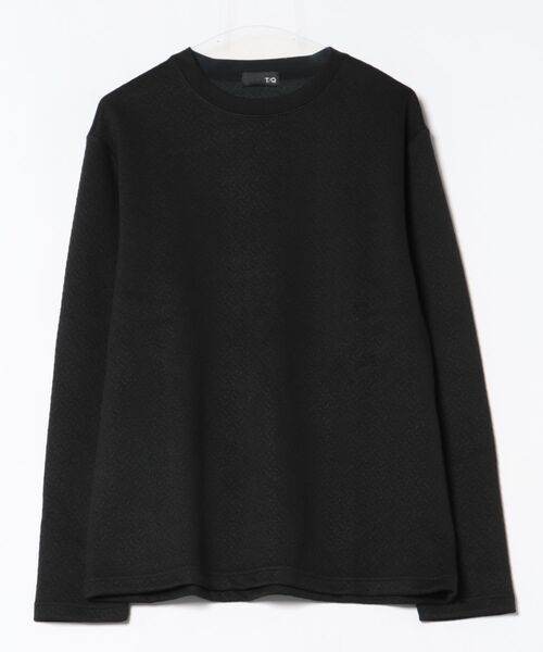 TAKA-Q(タカキュー)の「【ストレッチ イージーケア】タカキュー ジオメトリック ジャガード クルーネック 長袖 Tシャツ(Tシャツ/カットソー・メンズ・ホワイト/ブラック・MEDIUM/LARGE/X-LARGE)」の19枚目の写真