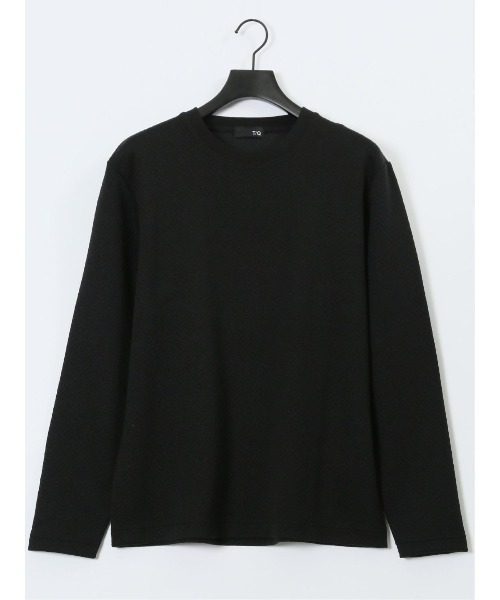 TAKA-Q(タカキュー)の「【ストレッチ イージーケア】タカキュー ジオメトリック ジャガード クルーネック 長袖 Tシャツ(Tシャツ/カットソー・メンズ・ホワイト/ブラック・MEDIUM/LARGE/X-LARGE)」の20枚目の写真
