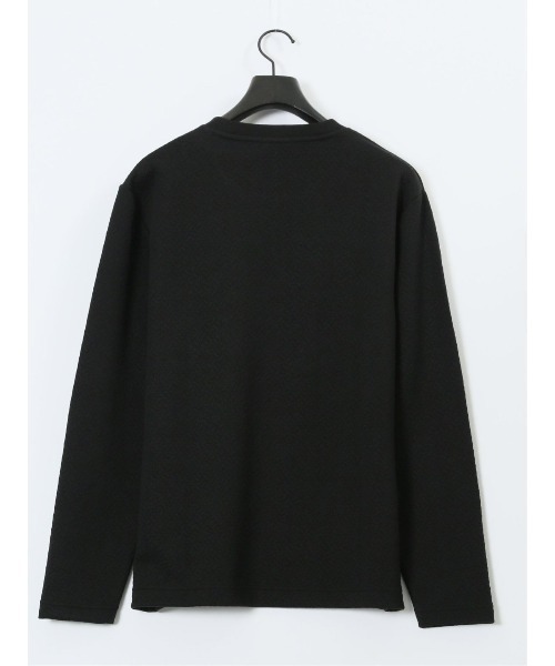 TAKA-Q(タカキュー)の「【ストレッチ イージーケア】タカキュー ジオメトリック ジャガード クルーネック 長袖 Tシャツ(Tシャツ/カットソー・メンズ・ホワイト/ブラック・MEDIUM/LARGE/X-LARGE)」の21枚目の写真