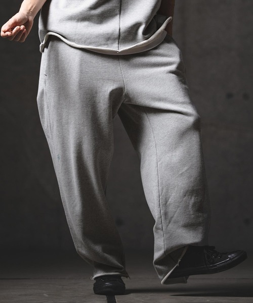 GLIMCLAP(グリムクラップ)の「mp14553-Printed Design Sweat Pants スウェットトラックパンツ(201-018-gls-cg)(スウェットパンツ・メンズ・オフホワイト/ミックスグレー/ブラック/チャコール・L/M/S)」の4枚目の写真