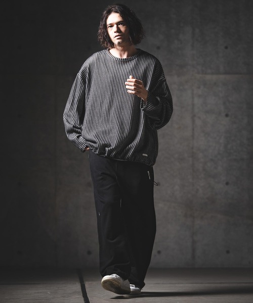 GLIMCLAP(グリムクラップ)の「mp14553-Printed Design Sweat Pants スウェットトラックパンツ(201-018-gls-cg)(スウェットパンツ・メンズ・オフホワイト/ミックスグレー/ブラック/チャコール・L/M/S)」の5枚目の写真