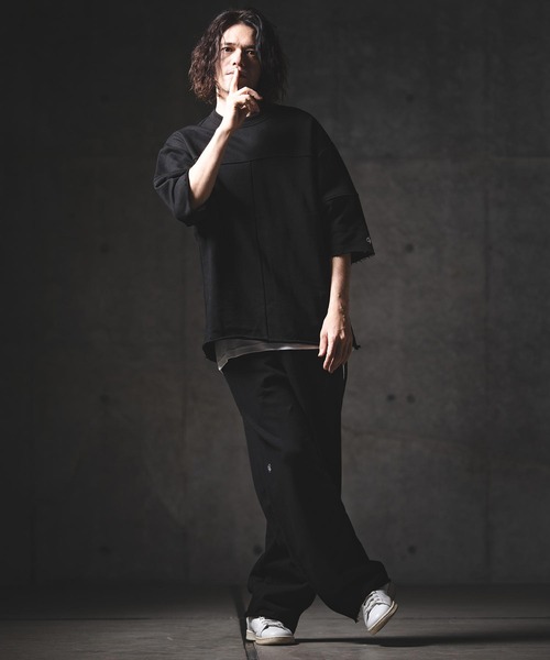 GLIMCLAP(グリムクラップ)の「mp14553-Printed Design Sweat Pants スウェットトラックパンツ(201-018-gls-cg)(スウェットパンツ・メンズ・オフホワイト/ミックスグレー/ブラック/チャコール・L/M/S)」の7枚目の写真