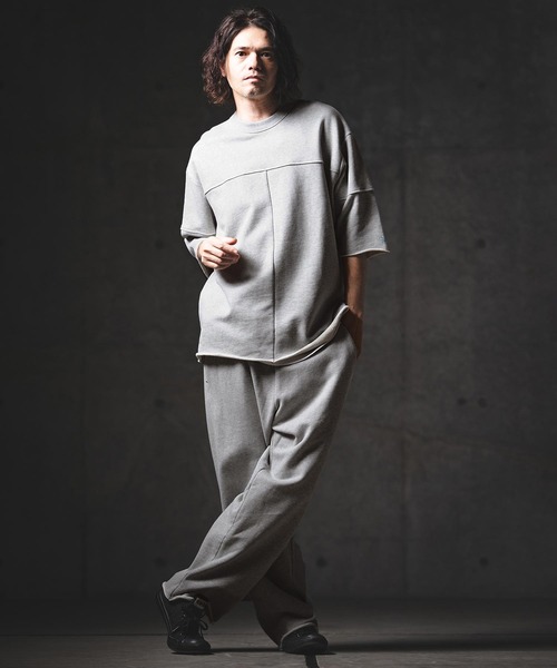 GLIMCLAP(グリムクラップ)の「mp14553-Printed Design Sweat Pants スウェットトラックパンツ(201-018-gls-cg)(スウェットパンツ・メンズ・オフホワイト/ミックスグレー/ブラック/チャコール・L/M/S)」の12枚目の写真