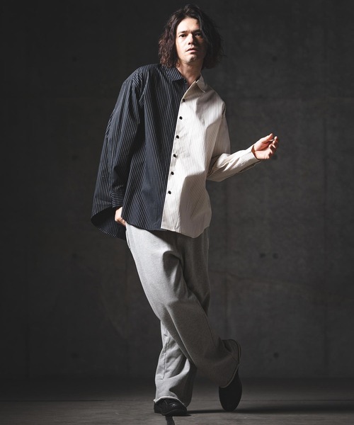 GLIMCLAP(グリムクラップ)の「mp14553-Printed Design Sweat Pants スウェットトラックパンツ(201-018-gls-cg)(スウェットパンツ・メンズ・オフホワイト/ミックスグレー/ブラック/チャコール・L/M/S)」の13枚目の写真
