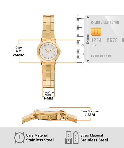 MICHAEL KORS(マイケルコース)の「マイケル・コース 腕時計 レディース アナログ ステンレス MK7567(アナログ腕時計・レディース・ゴールド・FREE)」の5枚目の写真