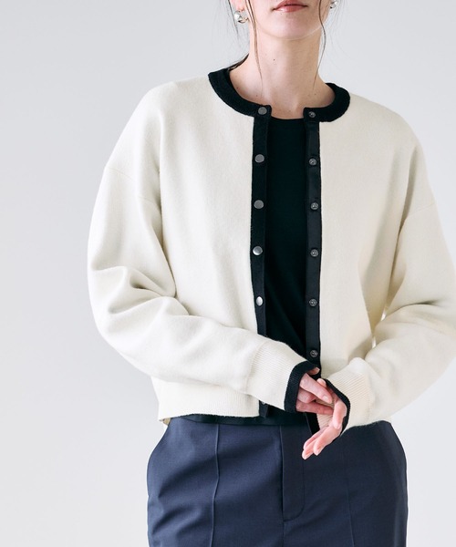 N.O.R.C(ノーク)の「【ZOZO限定】ファンクションイージーバイカラーニットカーディガン(ニット/セーター・レディース・グレー×ホワイト/ホワイト×ブラック・フリー)」の4枚目の写真