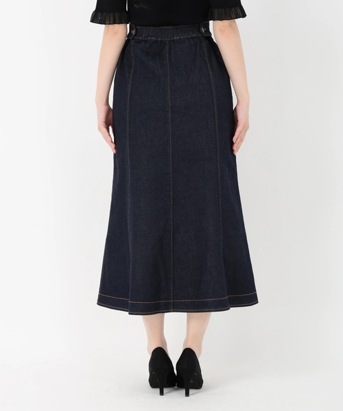 STRAWBERRY-FIELDS（ストロベリーフィールズ）の「アリコットストレッチ_デニムマーメイドスカート（デニムスカート・レディース・ワンウォッシュ/インディゴブルー・2/1）」の5枚目の写真
