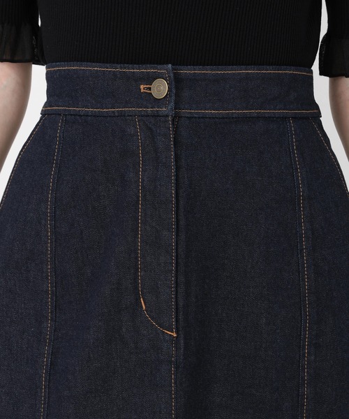 STRAWBERRY-FIELDS（ストロベリーフィールズ）の「アリコットストレッチ_デニムマーメイドスカート（デニムスカート・レディース・ワンウォッシュ/インディゴブルー・2/1）」の6枚目の写真