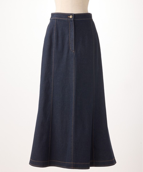 STRAWBERRY-FIELDS（ストロベリーフィールズ）の「アリコットストレッチ_デニムマーメイドスカート（デニムスカート・レディース・ワンウォッシュ/インディゴブルー・2/1）」の11枚目の写真