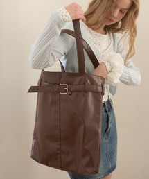 Birthday room（バースデイルーム）の「【A4サイズ/ジャンボうちわ収納可能】フェイクレザーベルトトートバッグ/Faux Leather Belt Tote Bag（トートバッグ）」