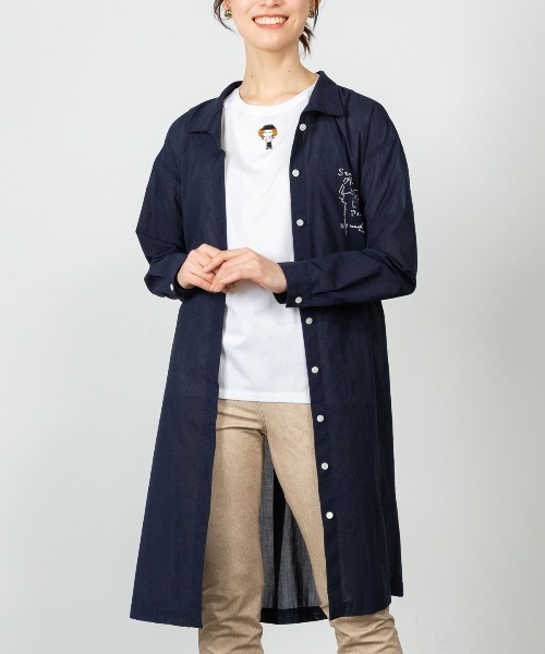 STUDIO PICONE(スタジオピッコーネ)の「スタンドカラーシャツワンピース(ワンピース・レディース・ネイビー/ブルー/ブラック・M/LL/L)」の16枚目の写真