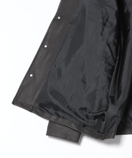 BACK NUMBER（バックナンバー）の「【BACK NUMBER】フェイクレザーカバーオール (シャツジャケット / レギュラーフィット / デイリーユース)（カバーオール・メンズ・ブラック・XL/S/M/L）」の2枚目の写真