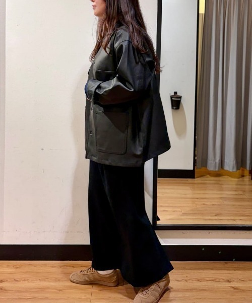 BACK NUMBER（バックナンバー）の「【BACK NUMBER】フェイクレザーカバーオール (シャツジャケット / レギュラーフィット / デイリーユース)（カバーオール・メンズ・ブラック・XL/S/M/L）」の17枚目の写真