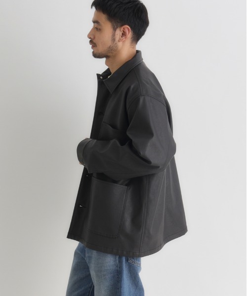 BACK NUMBER(バックナンバー)の「BACK NUMBER(バックナンバー)【メンズ】フェイクレザーカバーオール(ブルゾン・メンズ・ブラック・XL/S/M/L)」の22枚目の写真
