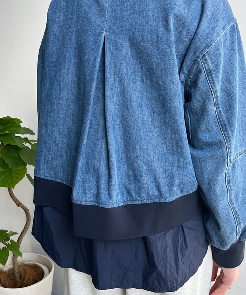 DouDou（ドゥドゥ）の「【WEB限定】異素材切替デニムブルゾン（その他アウター・レディース・ブルー・FREE）」の16枚目の写真