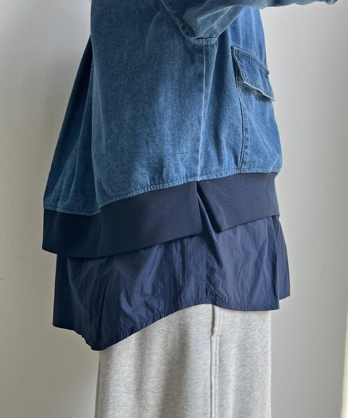 DouDou（ドゥドゥ）の「【WEB限定】異素材切替デニムブルゾン（その他アウター・レディース・ブルー・FREE）」の20枚目の写真