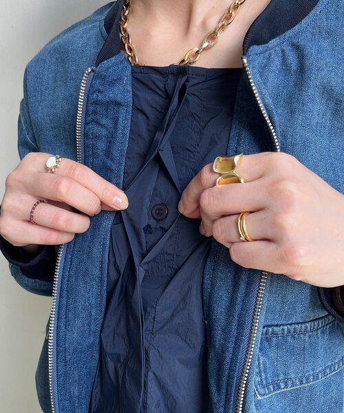 DouDou（ドゥドゥ）の「【WEB限定】異素材切替デニムブルゾン（その他アウター・レディース・ブルー・FREE）」の22枚目の写真