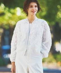 STRAWBERRY-FIELDS | ヴィオレッタ_チュールﾙ刺しゅうジップアップブルゾン(ブルゾン)