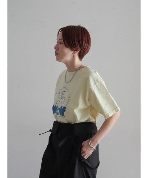 ウルフレコードプリント ワイドTEE | NOMBRE IMPAIR