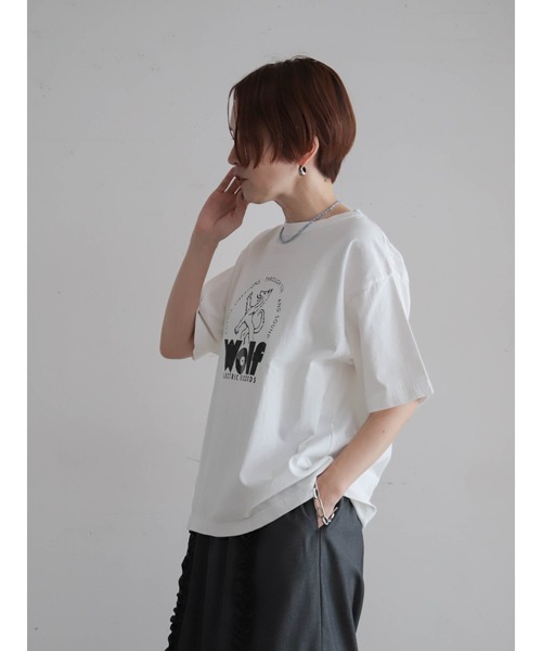 ウルフレコードプリント ワイドTEE | NOMBRE IMPAIR