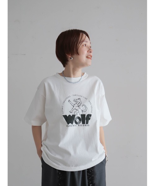 ウルフレコードプリント ワイドTEE | NOMBRE IMPAIR