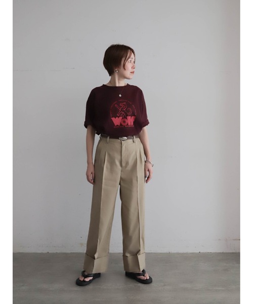 ウルフレコードプリント ワイドTEE | NOMBRE IMPAIR