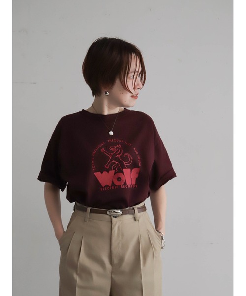 ウルフレコードプリント ワイドTEE | NOMBRE IMPAIR