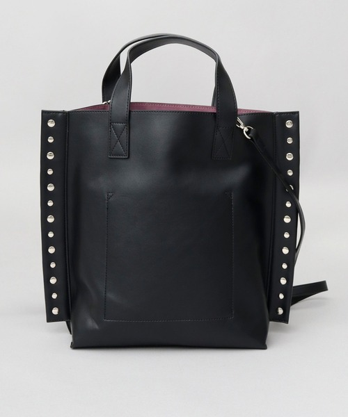 cheek（BAG）（チーク）の「2WAY ショルダートート リベット レザー調 トートバッグ（トートバッグ・レディース・シルバー/ブラック・FREE）」の18枚目の写真