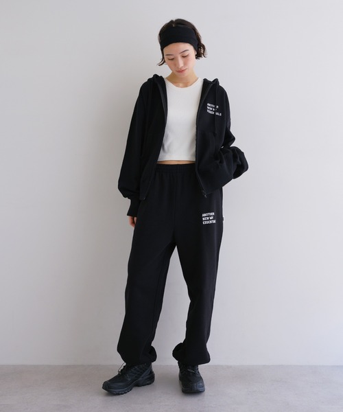 ANME（アンメ）の「ロゴ刺繍ANMEダブルジップスウェットパーカー（パーカー・レディース・ブラック/オートミール/ブラウン・M/L/XL）」の5枚目の写真