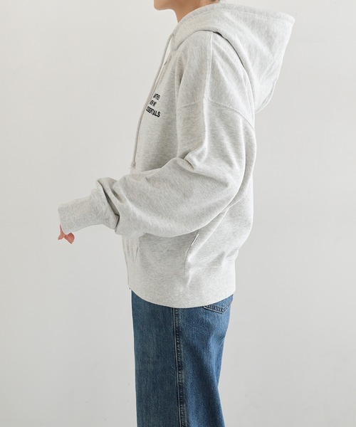 ANME（アンメ）の「ロゴ刺繍ANMEダブルジップスウェットパーカー（パーカー・レディース・ブラック/オートミール/ブラウン・M/L/XL）」の15枚目の写真