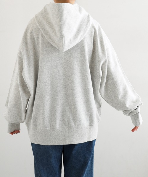 ANME（アンメ）の「ロゴ刺繍ANMEダブルジップスウェットパーカー（パーカー・レディース・ブラック/オートミール/ブラウン・M/L/XL）」の19枚目の写真