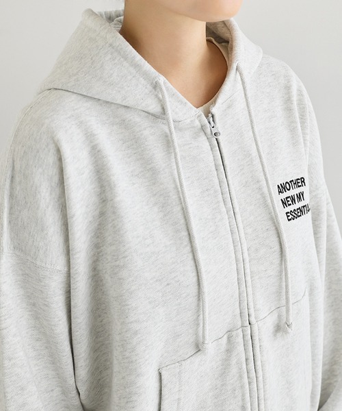 ANME（アンメ）の「ロゴ刺繍ANMEダブルジップスウェットパーカー（パーカー・レディース・ブラック/オートミール/ブラウン・M/L/XL）」の20枚目の写真