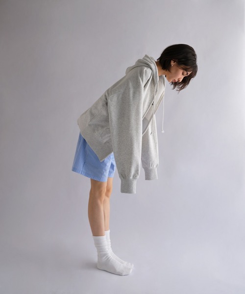 ANME（アンメ）の「ロゴ刺繍ANMEダブルジップスウェットパーカー（パーカー・レディース・ブラック/オートミール/ブラウン・M/L/XL）」の10枚目の写真