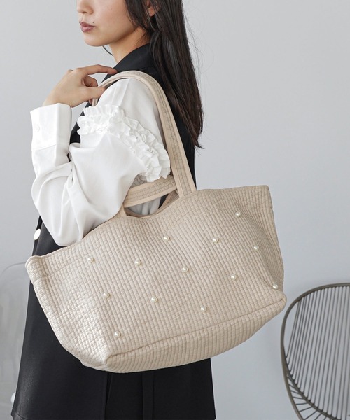 セール】パール付きヌビバッグ（トートバッグ）｜mili an deni