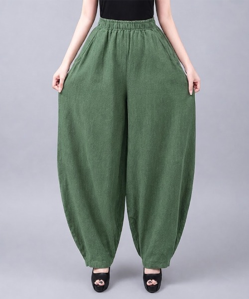 SallyLunn(サリーラン)の「ウエストゴムハーレムパンツ(その他パンツ・レディース・オリーブ/グリーン/グレー/ブラック・LARGE/MEDIUM)」の13枚目の写真