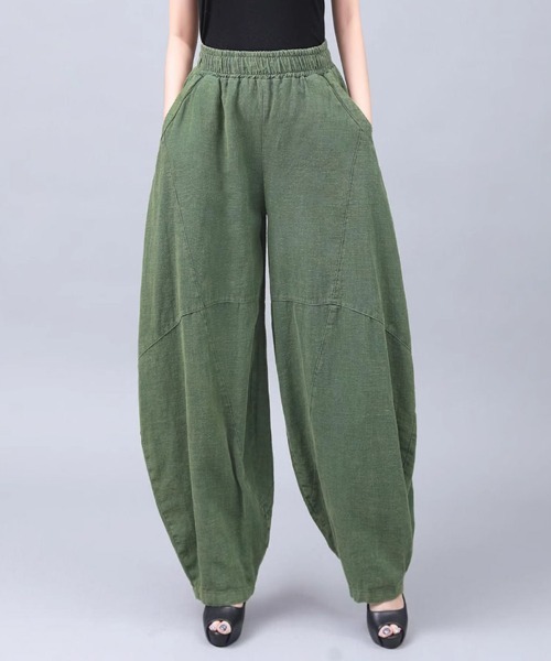 SallyLunn(サリーラン)の「ウエストゴムハーレムパンツ(その他パンツ・レディース・オリーブ/グリーン/グレー/ブラック・LARGE/MEDIUM)」の16枚目の写真