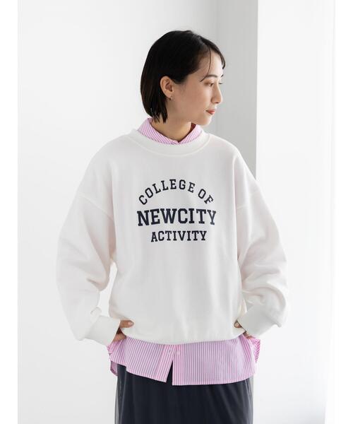 Te chichi（テチチ）の「裏毛ロゴプルオーバー（Tシャツ/カットソー・レディース・グレー/オフホワイト/ブルー・F）」の2枚目の写真