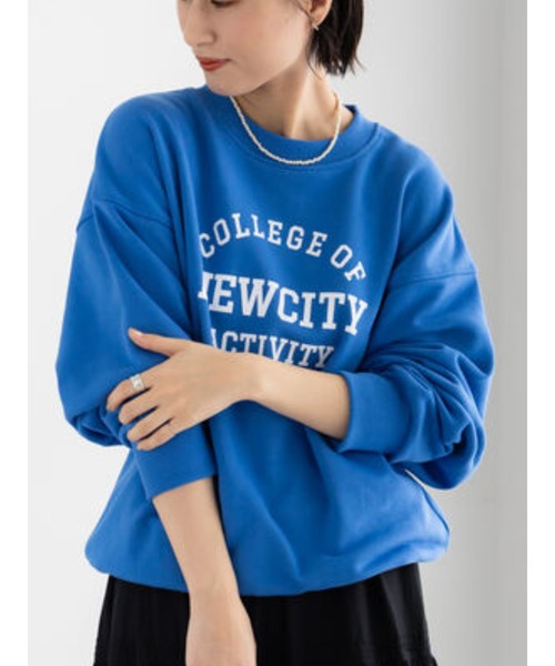 Te chichi（テチチ）の「裏毛ロゴプルオーバー（Tシャツ/カットソー・レディース・グレー/オフホワイト/ブルー・F）」の3枚目の写真