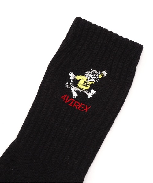 AVIREX（アヴィレックス）の「《直営店限定》NUMBERING TOM CAT SOCKS（ソックス/靴下・レディース・ブラック/ホワイト・F）」の5枚目の写真