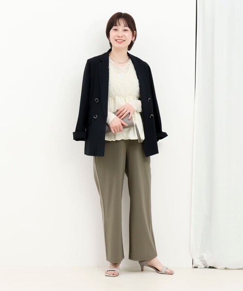 MICO COULIER（ミコクリエ）の「CICA配合サークルストレッチテーパードパンツ（その他パンツ・レディース・オリーブ/ブラック/ベージュ・38/36）」の8枚目の写真