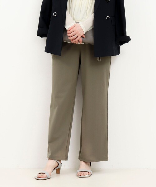 MICO COULIER（ミコクリエ）の「CICA配合サークルストレッチテーパードパンツ（その他パンツ・レディース・オリーブ/ブラック/ベージュ・38/36）」の9枚目の写真