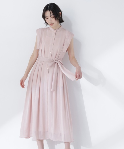 NATURAL BEAUTY BASIC（ナチュラルビューティーベーシック）の「【PS/低身長サイズ】◇シャドーストライプワンピース（ワンピース・レディース・ピンク/オフホワイト/ネイビー・SMALL/MEDIUM/P/S）」の3枚目の写真