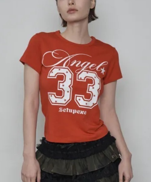Ada.(エイダ)の「◇SETUPEXE◇ブランド直輸入正規品/33 エンジェル トップ 33 ANGEL TOP(Tシャツ/カットソー・レディース・レッド/ホワイト/ブラック・FREE)」の3枚目の写真