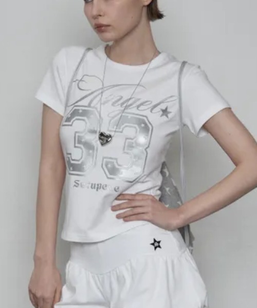 Ada.(エイダ)の「◇SETUPEXE◇ブランド直輸入正規品/33 エンジェル トップ 33 ANGEL TOP(Tシャツ/カットソー・レディース・レッド/ホワイト/ブラック・FREE)」の2枚目の写真
