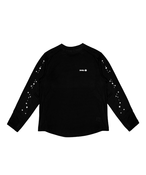 SHELL CORPORATION(シェルコーポレーション)の「ワッチホールウルトラトレイルランニング3M反射長袖Tシャツ - 2カラー(Tシャツ/カットソー・レディース・ブラック/ライトグレー・SMALL/MEDIUM)」の7枚目の写真