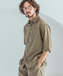 Magine | mhs2598-Poly Peach Relax Silhouette Five Sleeve Shirt 五分袖シャツ(MGN-261-002)(シャツ/ブラウス)