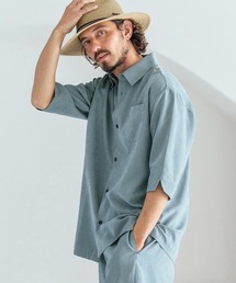 Magine | mhs2598-Poly Peach Relax Silhouette Five Sleeve Shirt 五分袖シャツ(MGN-261-002)(シャツ/ブラウス)