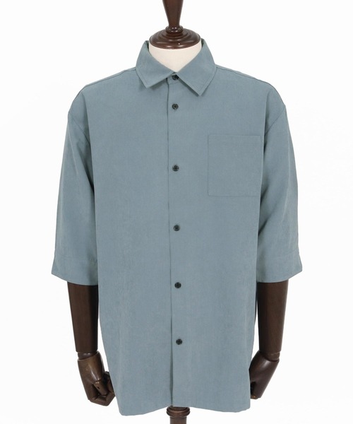 Magine（マージン）の「mhs2598-Poly Peach Relax Silhouette Five Sleeve Shirt 五分袖シャツ(MGN-261-002)（シャツ/ブラウス・メンズ・ベージュ/ブラック/ブルーグレー・48/46/44）」の19枚目の写真