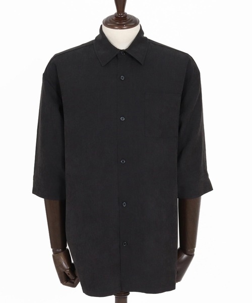 Magine（マージン）の「mhs2598-Poly Peach Relax Silhouette Five Sleeve Shirt 五分袖シャツ(MGN-261-002)（シャツ/ブラウス・メンズ・ベージュ/ブラック/ブルーグレー・48/46/44）」の21枚目の写真