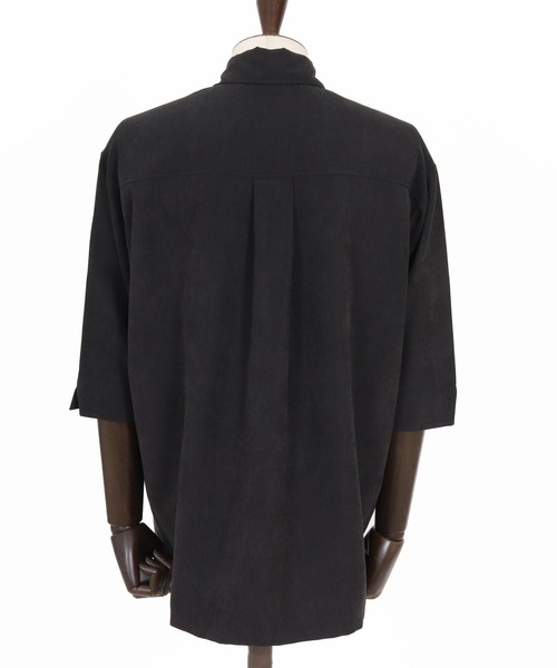 Magine（マージン）の「mhs2598-Poly Peach Relax Silhouette Five Sleeve Shirt 五分袖シャツ(MGN-261-002)（シャツ/ブラウス・メンズ・ベージュ/ブラック/ブルーグレー・48/46/44）」の22枚目の写真